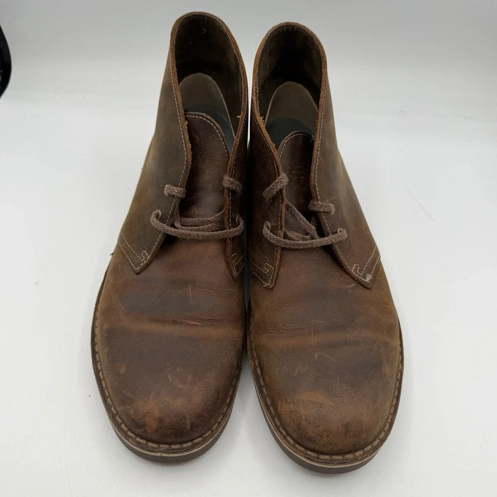 Clarks Bushacre 2 Chukka Boots Mens Sz 10 M Brown Beeswax Leather‎ Ankle 15522